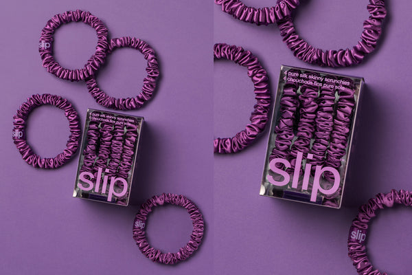 Back to School Dark Purple Skinny Scrunchies